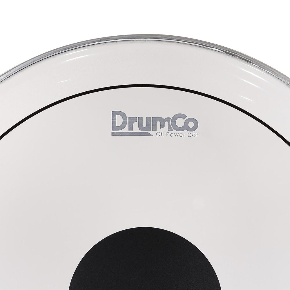 DrumCo DR-20DPOBPD 20" Double Ply Oil W-Black Power Dot on Top Bass DrumHead-accessories-Drumco-Hermes Music